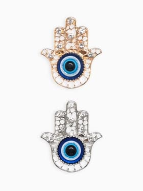 Брошь-оберег «Рука Хамса», синий, МИКС