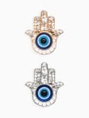 Брошь-оберег «Рука Хамса», синий, МИКС