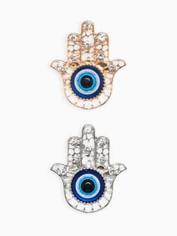 Брошь-оберег «Рука Хамса», синий, МИКС