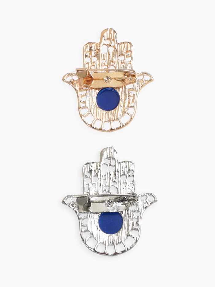 Брошь-оберег «Рука Хамса», синий, МИКС