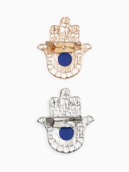 Брошь-оберег «Рука Хамса», синий, МИКС