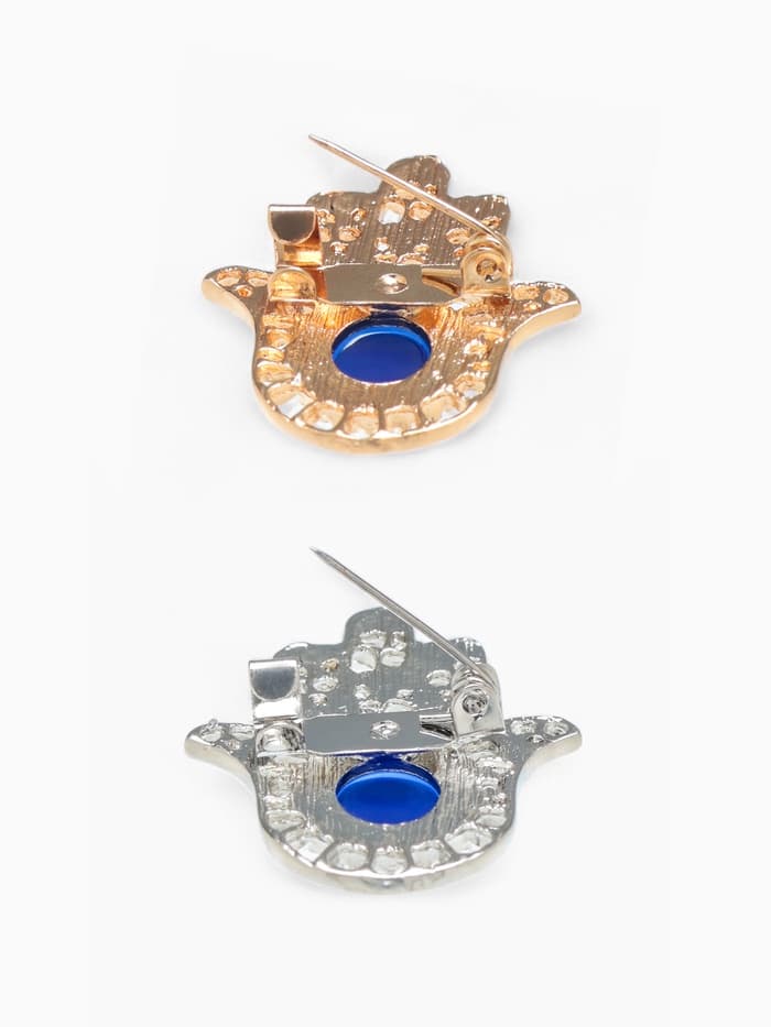 Брошь-оберег «Рука Хамса», синий, МИКС