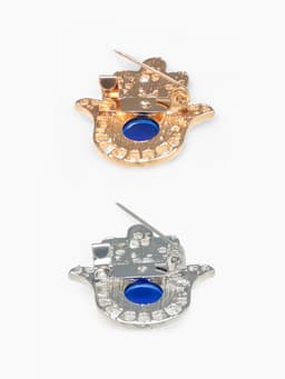 Брошь-оберег «Рука Хамса», синий, МИКС