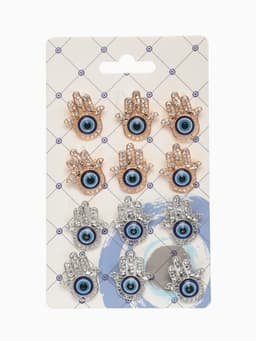 Брошь-оберег «Рука Хамса», синий, МИКС