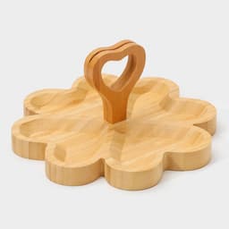 Менажница Доляна «Цветок», 19.5×19.5 см, 4 секции, бамбук