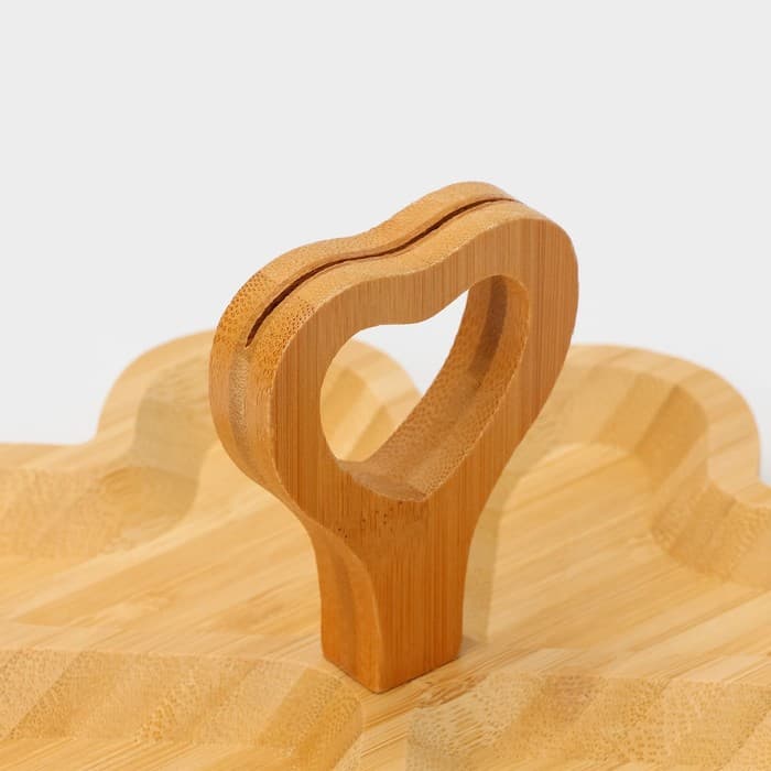 Менажница Доляна «Цветок», 19.5×19.5 см, 4 секции, бамбук