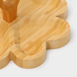 Менажница Доляна «Цветок», 19.5×19.5 см, 4 секции, бамбук