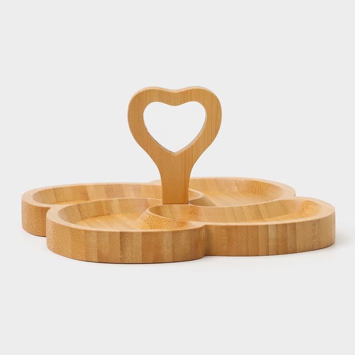 Менажница Доляна «Вертиго», 19.5×19.5 см, 4 секции, бамбук