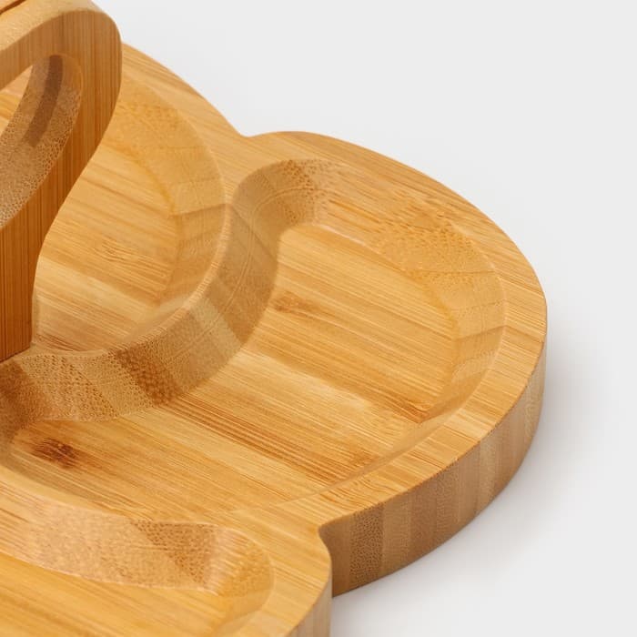 Менажница Доляна «Вертиго», 19.5×19.5 см, 4 секции, бамбук