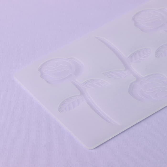 Форма для шоколада «Розы», силикон, 3 ячейки, 19×12.5×0.1 см, прозрачная