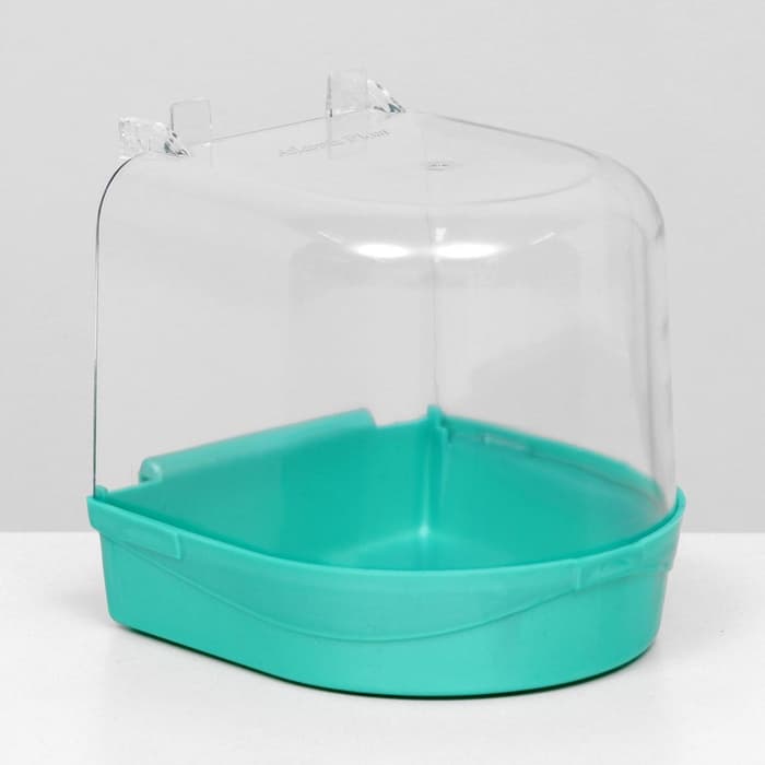 Купалка для птиц, 145×136×140 мм, пластик, светло-зелёный перламутр