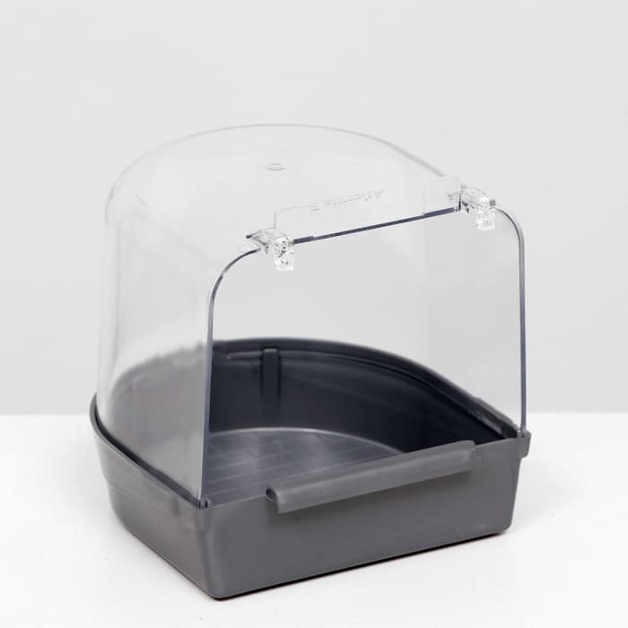 Купалка для птиц, 145×136×140 мм, серебристая