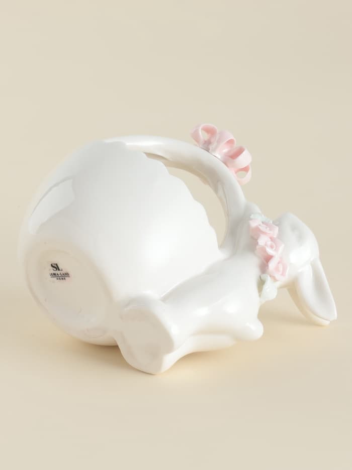 Конфетница SL Home «Лесные кролики», 12.5×8×12 см, фарфор, белая