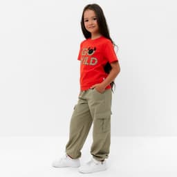 Футболка для девочки KAFTAN: Go wild, красная, размер 32 (110-116 см)