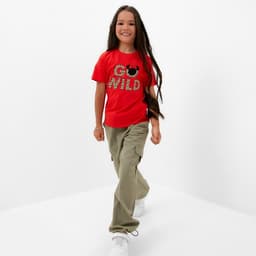 Футболка для девочки KAFTAN: Go wild, красная, размер 32 (110-116 см)