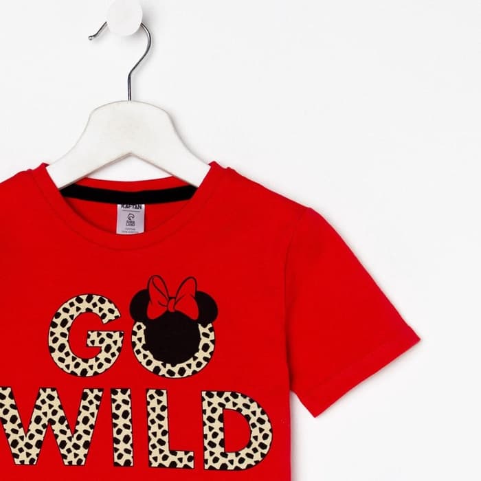 Футболка для девочки KAFTAN: Go wild, красная, рост 122-128 см