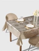 Клеёнка на стол «Торжество», на тканевой основе, рулон 20 метров, ширина 137 см, толщина 0.25 мм, цвет золотой