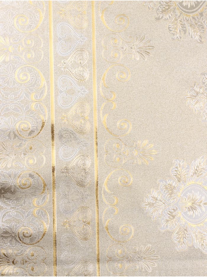 Клеёнка на стол «Торжество», на тканевой основе, рулон 20 метров, ширина 137 см, толщина 0.25 мм, цвет золотой