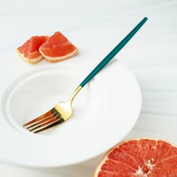 Вилка столовая Magistro «Блинк», 21.5×3 см, нержавеющая сталь, зелёная ручка, золотистая