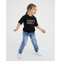 Футболка для девочки KAFTAN: Daddy's girl, чёрная, размер 34 (122-128 см)