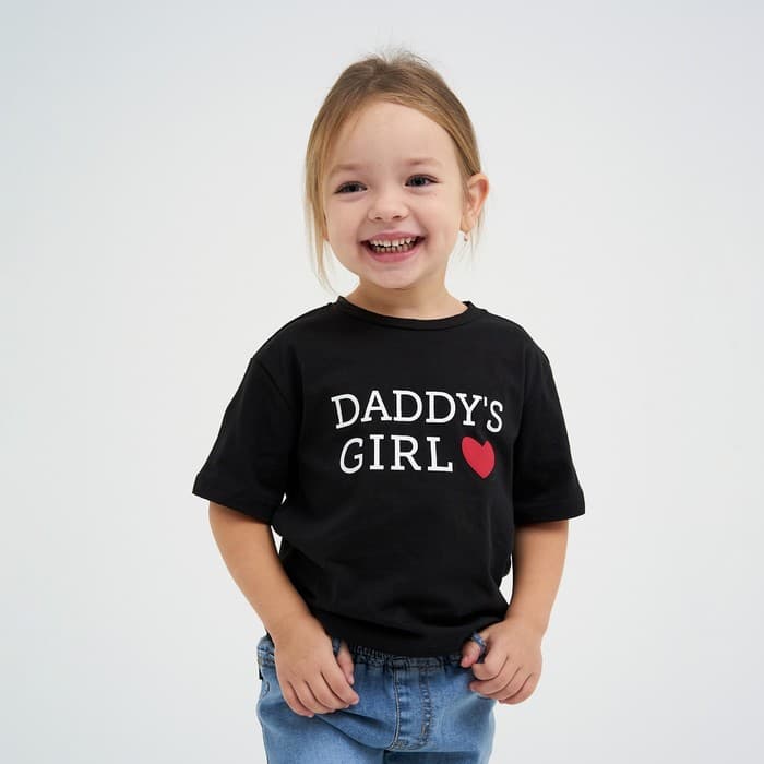 Футболка для девочки KAFTAN: Daddy's girl, чёрная, размер 36 (134-140 см)