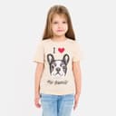 Футболка для девочки KAFTAN: Dog, бежевая, размер 30 (98-104 см)