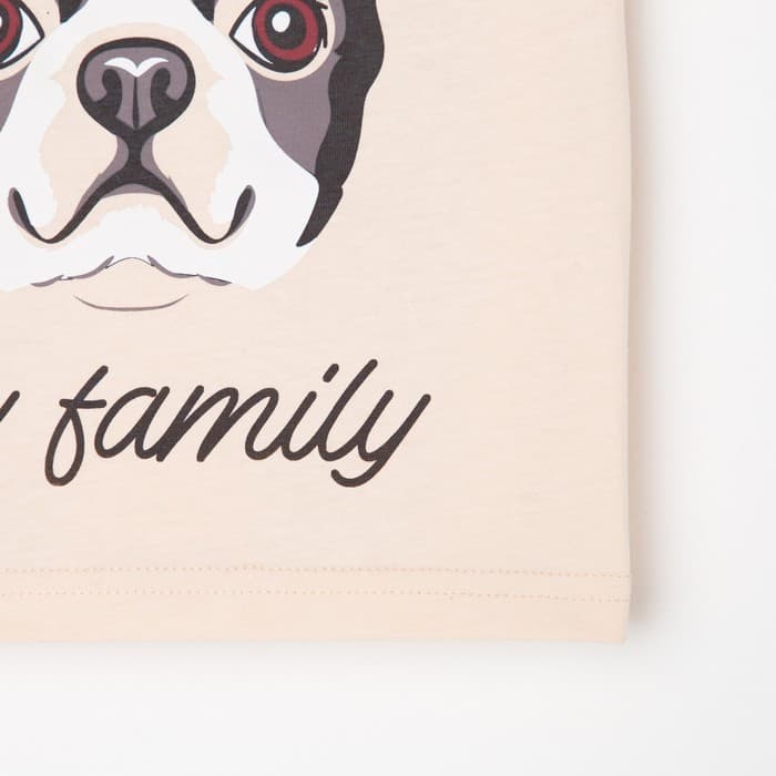 Футболка для девочки KAFTAN: Dog, бежевая, размер 30 (98-104 см)