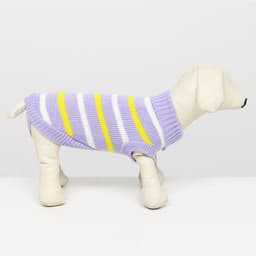 Свитер «Полоски», размер 2XL, ДС 41, ОШ 41, ОГ 36-60 см, сиреневый