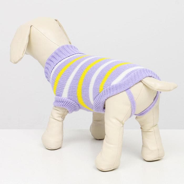 Свитер «Полоски», размер 2XL, ДС 41, ОШ 41, ОГ 36-60 см, сиреневый