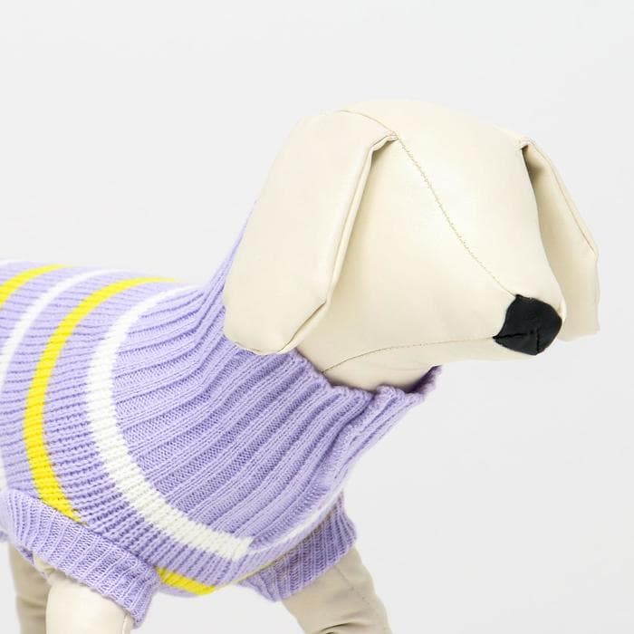 Свитер «Полоски», размер 2XL, ДС 41, ОШ 41, ОГ 36-60 см, сиреневый