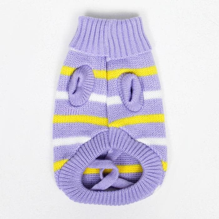 Свитер «Полоски», размер 2XL, ДС 41, ОШ 41, ОГ 36-60 см, сиреневый