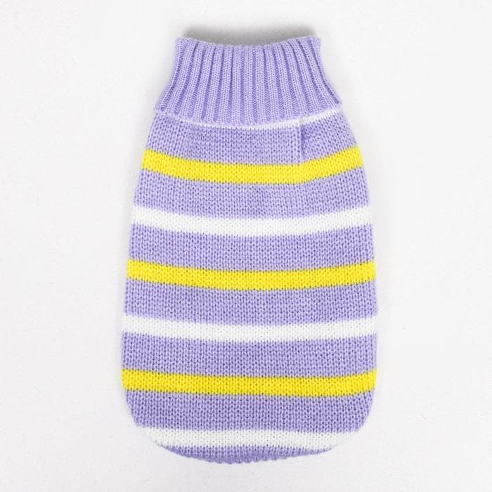 Свитер «Полоски», размер 2XL, ДС 41, ОШ 41, ОГ 36-60 см, сиреневый