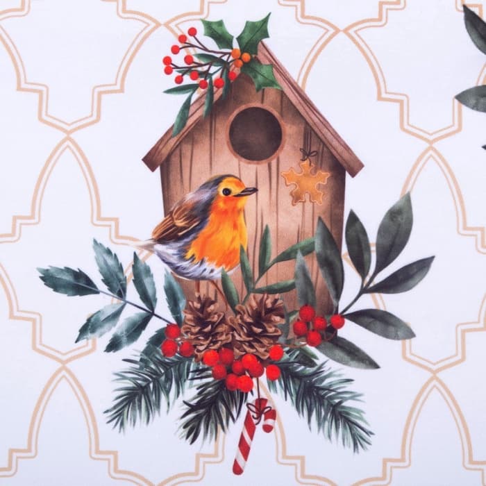 Комплект штор для кухни с подхватами «Этель» Beautiful birds, 2 шт., белый, 145×180 см