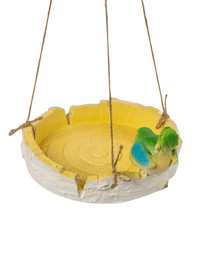Садовая фигура из гипса «Кормушка с птичкой», подвесная, 17×17×8 см