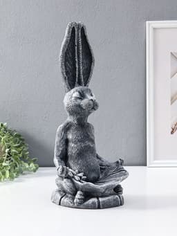 Фигура - подставка для мелочей «Заяц с лотосом», 20×16×43 см, античный