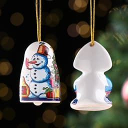 Набор ёлочных игрушек «Дед Мороз и Машенька», 6 см, керамика