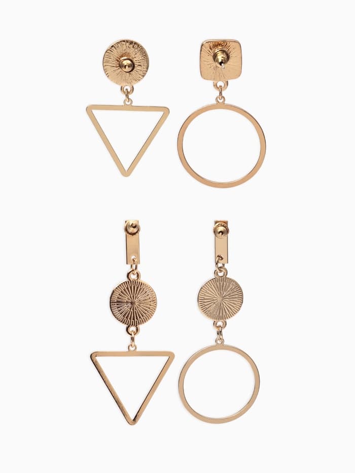 Серьги «Ракушка», треугольник полый, белые в золоте, форма МИКС