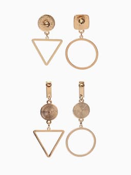 Серьги «Ракушка», треугольник полый, белые в золоте, форма МИКС