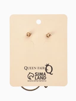 Серьги «Ракушка», треугольник полый, белые в золоте, форма МИКС