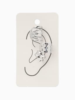 Серьги каффы «Узор», набор 3 шт. цвет серебро