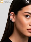 Серьги каффы «Узор», набор 3 шт. цвет серебро