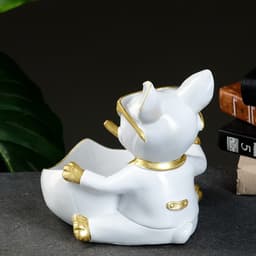 Подставка для мелочей «Бульдог сидит», белая, 20×18×21 см