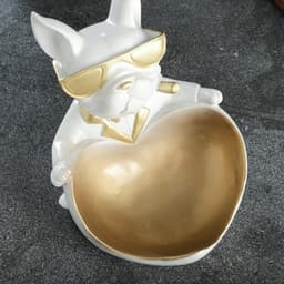 Подставка для мелочей «Бульдог сидит», белая, 20×18×21 см