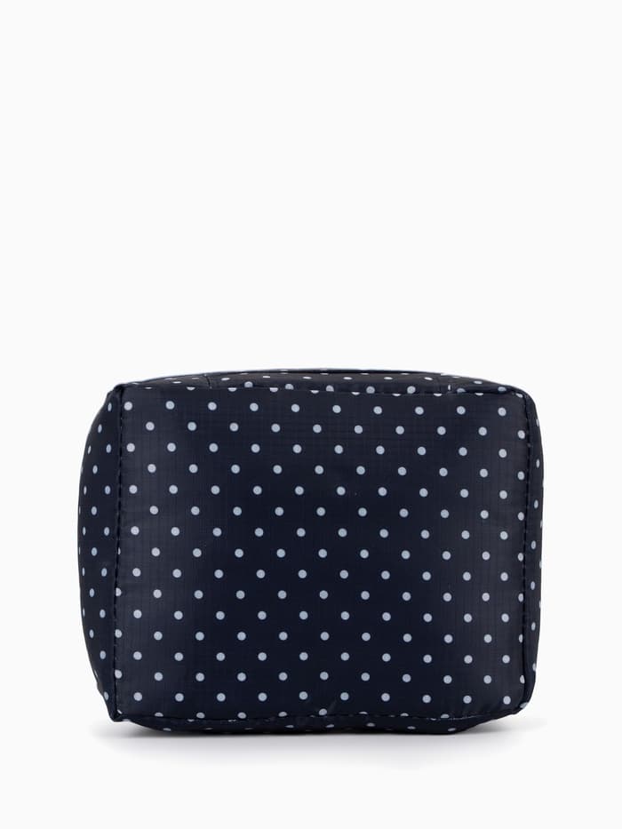 Косметичка-органайзер дорожная на молнии, с карманами, в мелкий горох, тёмно-синяя