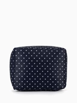 Косметичка-органайзер дорожная на молнии, с карманами, в мелкий горох, тёмно-синяя