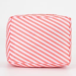 Косметичка - органайзер дорожная на молнии, с карманами, с полосками, розовая