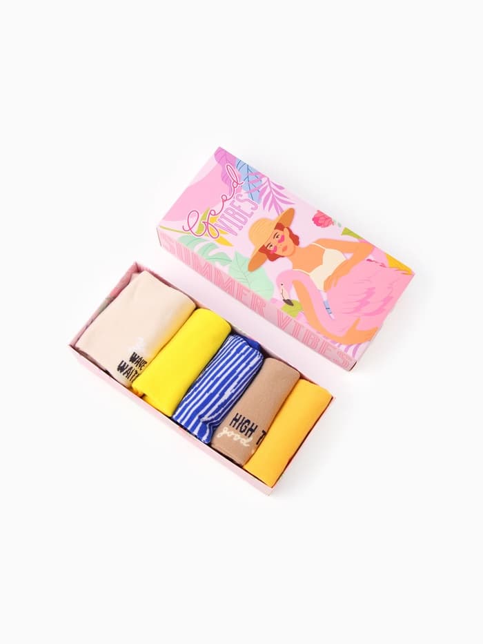 Носки женские KAFTAN Good vibes, набор 5 пар, размер 35-38