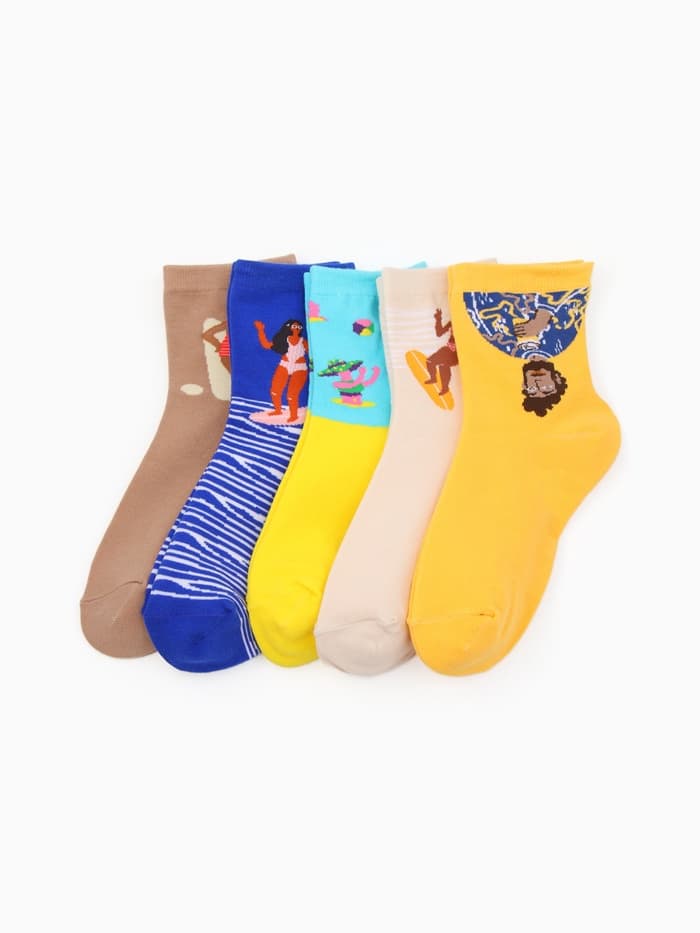 Носки женские KAFTAN Good vibes, набор 5 пар, размер 35-38