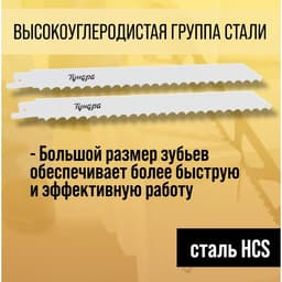 Полотна по дереву для сабельной пилы ТУНДРА, HCS, 200/227×8.5 мм, 2 шт.