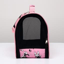 Сумка - переноска каркасная «Играющие котики», размер S, 37.5×17×22 см, розовая